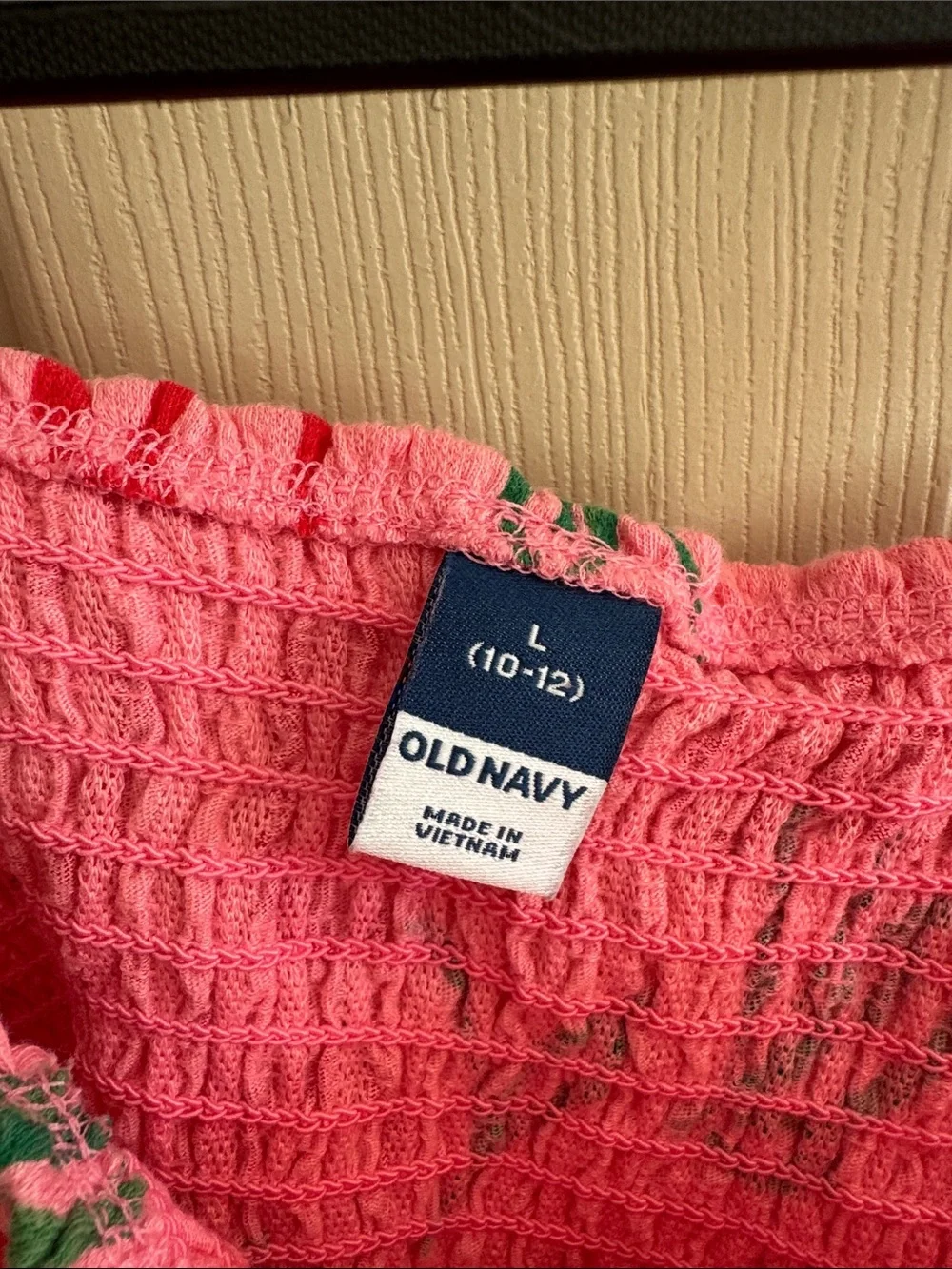 Old Navy Pink Cherry Smocked Tank Top